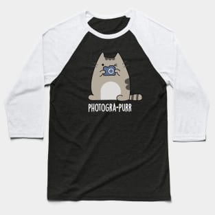 Photogra-purr Cute Cat Photographer Pun Baseball T-Shirt